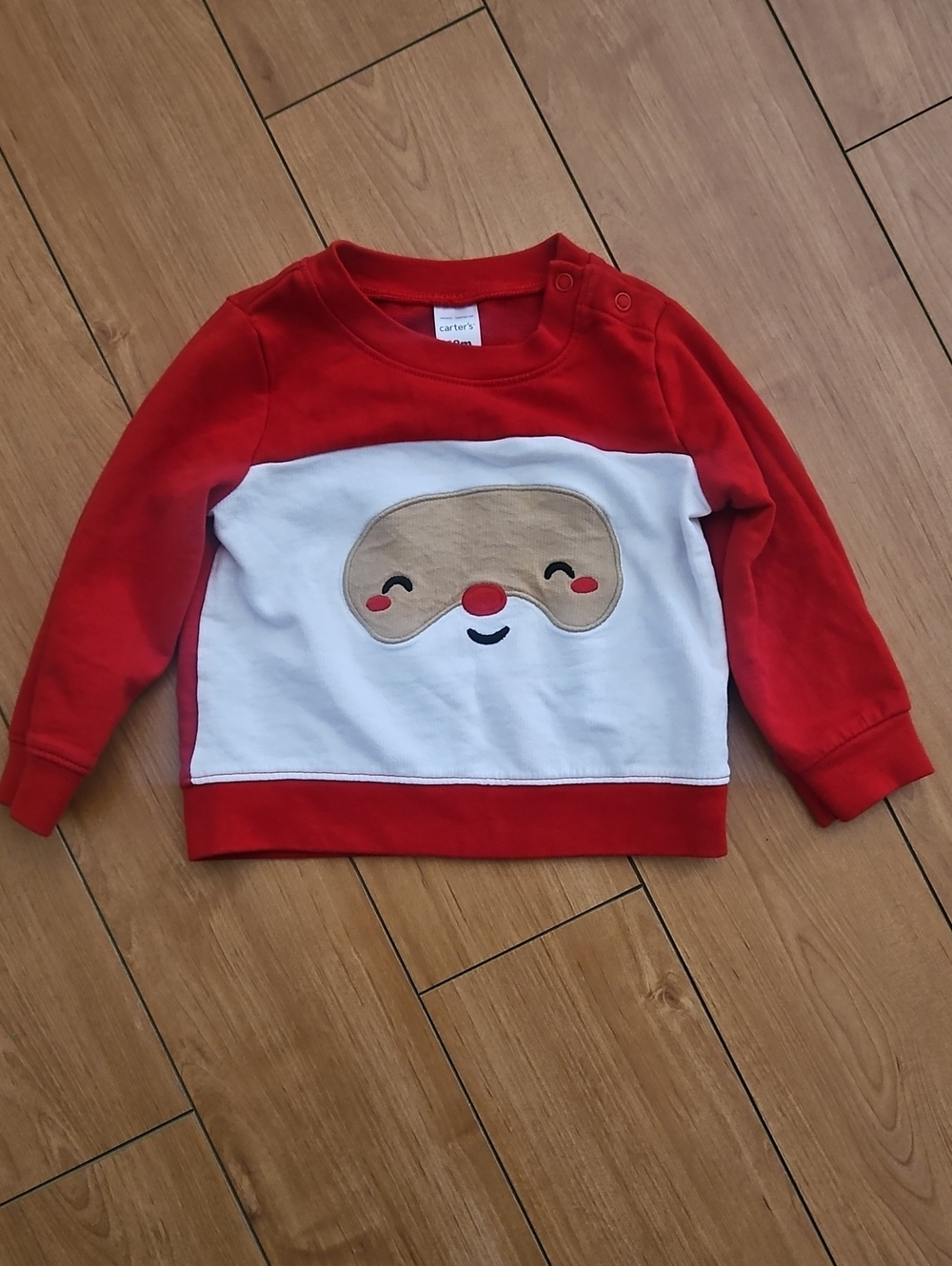 Carter's Red & White Santa Face Sweatshirt